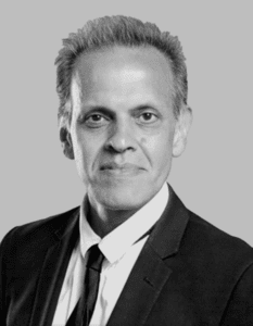 Dr Farrukh Alam Black and White Headshot