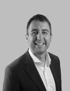 Dr Daniel Masud Consultant Psychiatrist Black and White Headshot