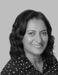 Usha Chadha Black and White Headshot