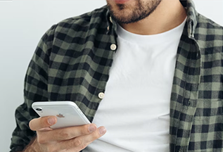 man looking at his phone